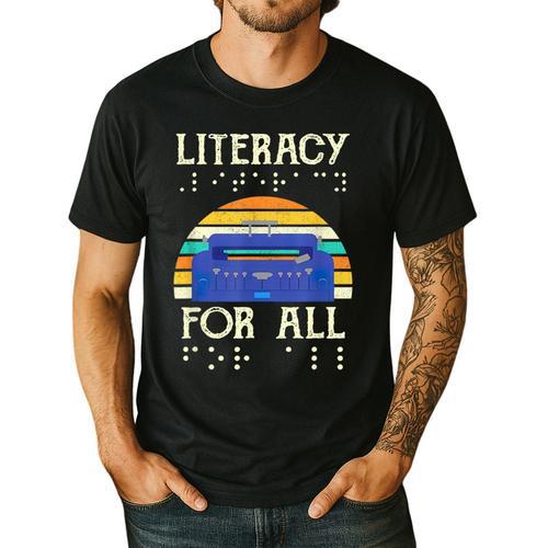 Literacy For All Visually Impaired Braille Teacher The Blind Men's Casual T-Shirt - teacherstshirts.com AU