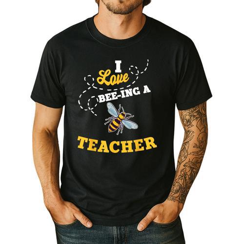 I Love Bee-Ing A Teacher Honey Bee Job Profession Men's Casual T-Shirt - teacherstshirts.com CA