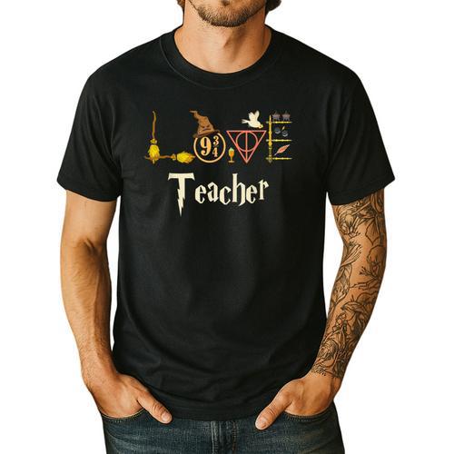 Love Teacher Wizards Back To School Halloween Men's Casual T-Shirt - teacherstshirts.com