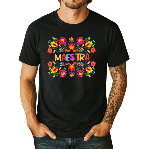 Maestra Cinco De Mayo Spanish Mexican Teacher Men's Casual T-Shirt - teacherstshirts.com UK