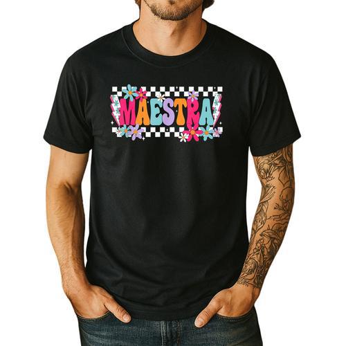 Maestra Teacher Spanish Back To School First Day Of School Men's Casual T-Shirt - teacherstshirts.com AU