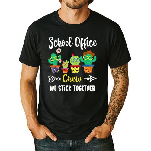 Matching Teacher Back To School School Office Crew Cactus Team School Office Squad Men's Casual T-Shirt - teacherstshirts.com AU
