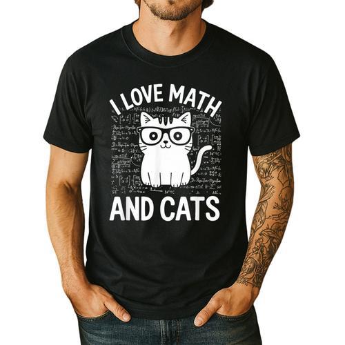 Math And Cats Apparel For Teachers Students Cat Lovers Men's Casual T-Shirt - teacherstshirts.com UK