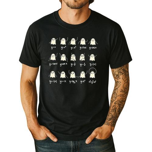 Math Dance Ghost Halloween Spooky Cute Ghost Math Teacher Men's Casual T-Shirt - teacherstshirts.com CA