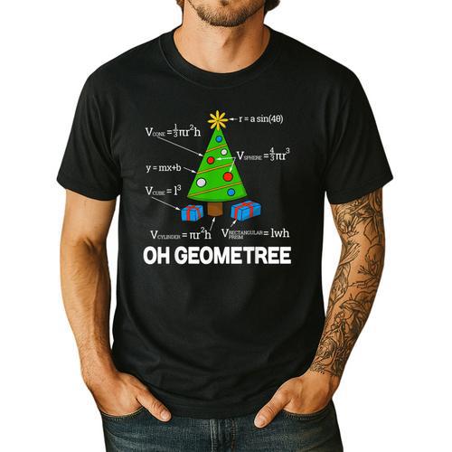 Math Geometry Christmas Tree Geometree Teacher Men's Casual T-Shirt - teacherstshirts.com UK