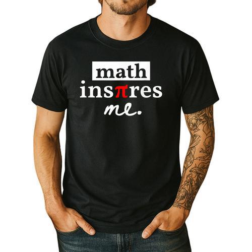 Math Inspires Me Spelled With Pi Day Teacher Men's Casual T-Shirt - teacherstshirts.com CA