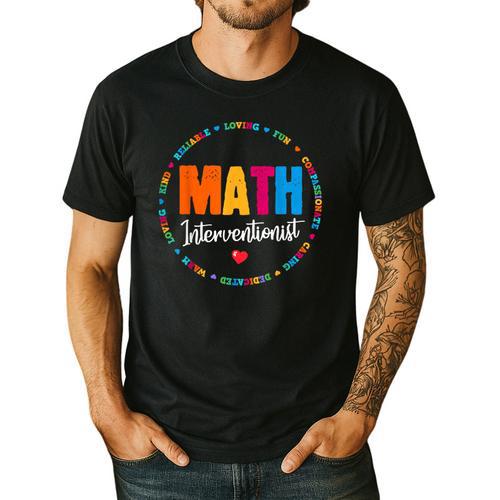 Math Interventionist Teacher Coach Squad Mathematics STEM Men's Casual T-Shirt - teacherstshirts.com AU