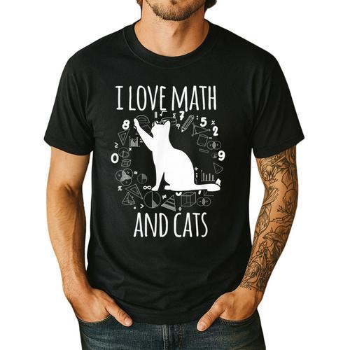Math Nerd Math Teacher Cat Lover I Love Math And Cats Men's Casual T-Shirt - teacherstshirts.com CA