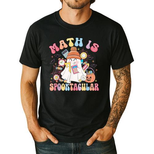 Math Is Spooktacular Math Teacher Spooky Halloween Men's Casual T-Shirt - teacherstshirts.com AU