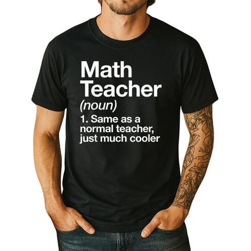 Math Teacher Definition Back To School First Day Men's Casual T-Shirt - teacherstshirts.com AU