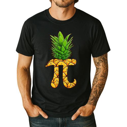 Math Teacher Hawaiian Shirts Pineapple Pi Day Symbol Men's Casual T-Shirt - teacherstshirts.com DE