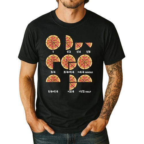 Maths Day Costume Idea Kids Teachers Pizza Slice Fraction Men's Casual T-Shirt - teacherstshirts.com AU