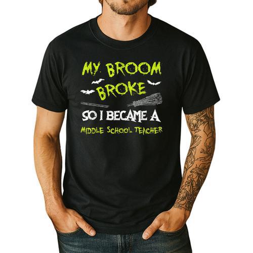 Middle School Teacher Halloween Costume Shirt Lazy Men's Casual T-Shirt - teacherstshirts.com