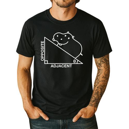 Nerdy Hippotenuse Hypotenuse Hippopotamus Math Teacher Men's Casual T-Shirt - teacherstshirts.com UK