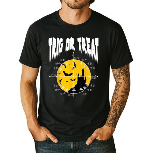 Nerdy Trig Or Treat Halloween Costume Math Teacher Men's Casual T-Shirt - teacherstshirts.com AU