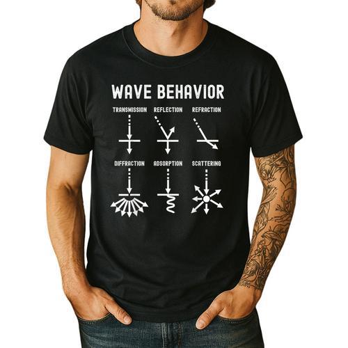 Nerdy Vintage Wave Behavior Physics Science Teacher Geek Men Women Girls Kids Men's Casual T-Shirt - teacherstshirts.com UK