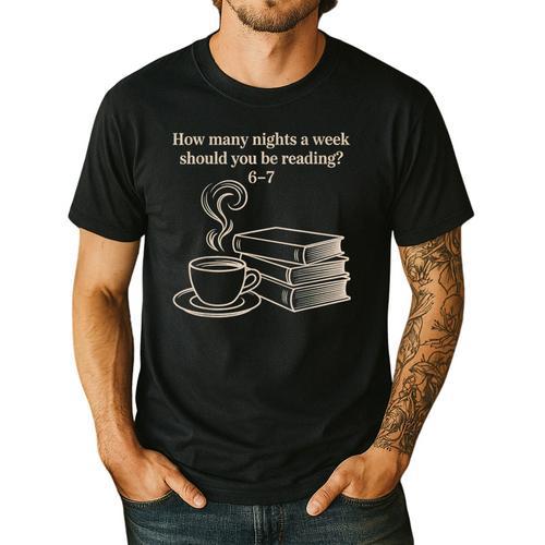How Many Nights A Week Should You Be Reading 6-7 Teacher Fun Men's Casual T-Shirt - teacherstshirts.com