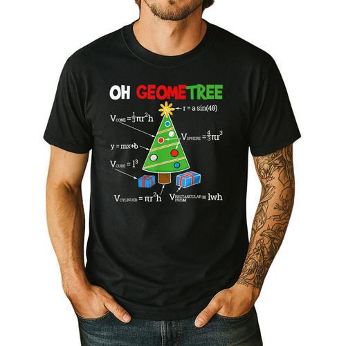 Oh Geometree Christmas Tree Geometry Math Teacher Men's Casual T-Shirt - teacherstshirts.com UK