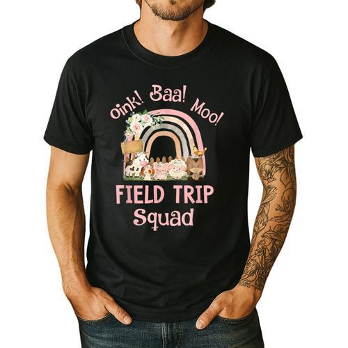 Oink Baa Moo Field Trip Squad Teacher Students Matching Men's Casual T-Shirt - teacherstshirts.com CA