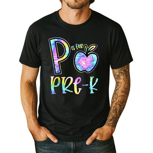 P Is For Pre-K Preschool Teacher Tie Dye Back To School Men's Casual T-Shirt - teacherstshirts.com AU