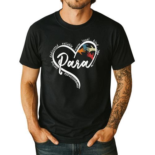 Para Heart Paraprofessional Teacher Paraeducator Men's Casual T-Shirt - teacherstshirts.com UK