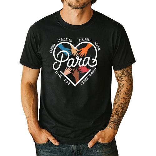 Para Heart Paraprofessional Teacher Paraeducator Men's Casual T-Shirt - teacherstshirts.com CA