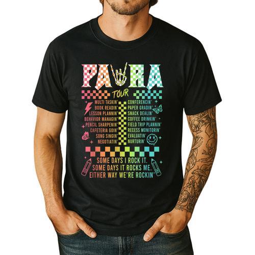 Para Tour Paraprofessional Squad Rock Teacher Back To School Men's Casual T-Shirt - teacherstshirts.com