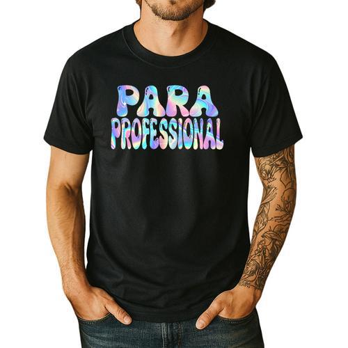 Paraprofessional Groovy Back To School Cute Teachers Women Men's Casual T-Shirt - teacherstshirts.com UK