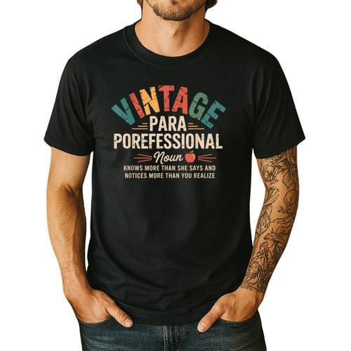 Paraprofessional Vintage Para Teacher 60s 70s 80s Men's Casual T-Shirt - teacherstshirts.com AU