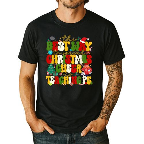 PE Teacher Christmas Holiday Men's Casual T-Shirt - teacherstshirts.com