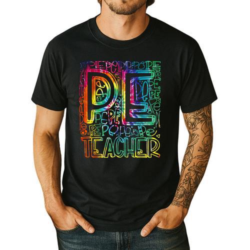 PE Teacher Phys Ed Tie Dye Physical Education Appreciation Men's Casual T-Shirt - teacherstshirts.com AU