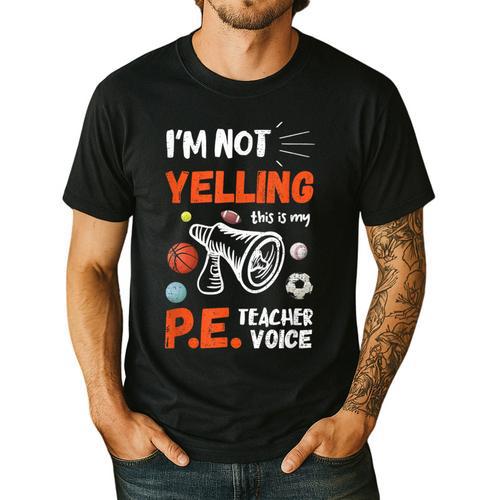 PE Teacher Voice PE Teacher School Fitness Class Men's Casual T-Shirt - teacherstshirts.com UK