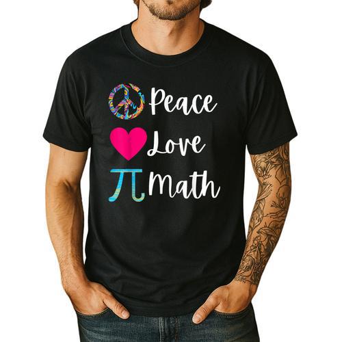 Peace Love Math Maths Teacher Pi Symbol Men Women Men's Casual T-Shirt - teacherstshirts.com
