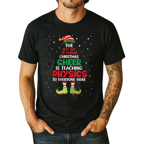 Physics Teacher Christmas Elf Christmas Cheer Men's Casual T-Shirt - teacherstshirts.com DE