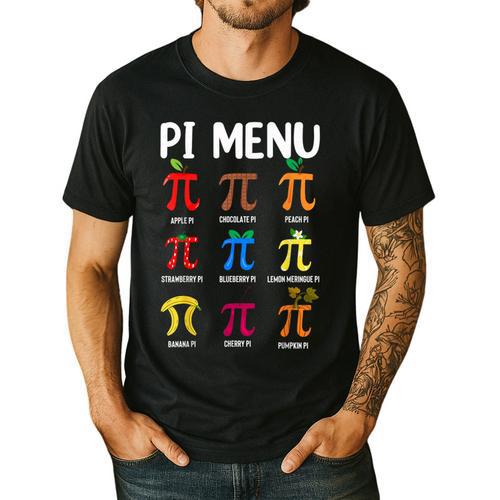 Pi Menu 314 Pi Symbol Math Teacher Happy Pi Day Men's Casual T-Shirt - teacherstshirts.com