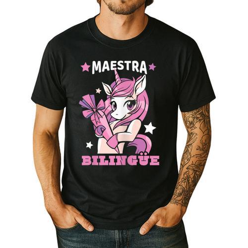 Pink Unicorn Spanish Teacher Regalos Para Bilingue Teacher Men's Casual T-Shirt - teacherstshirts.com DE