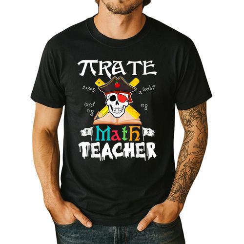 Pirate Math Teacher Skull Pirate Halloween Costume Men's Casual T-Shirt - teacherstshirts.com UK