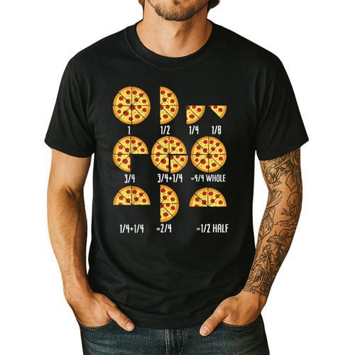 Pizza Slice Fraction Math Teacher Back To School Educational Men's Casual T-Shirt - teacherstshirts.com DE