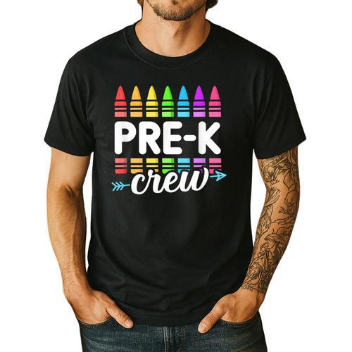 Pre-K Crew Teacher Team Squad Hello Back School Graduation Men's Casual T-Shirt - teacherstshirts.com CA