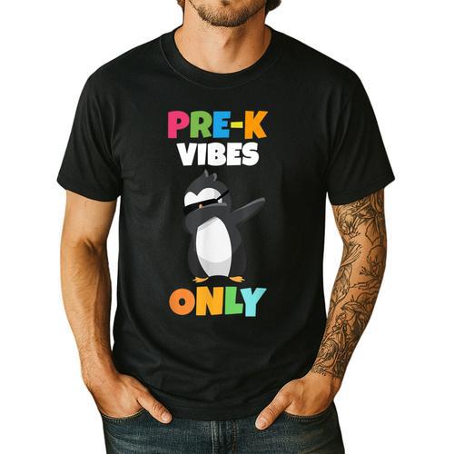 Pre-K Vibes Only Penguin Teachers Kids Back To School Men's Casual T-Shirt - teacherstshirts.com UK