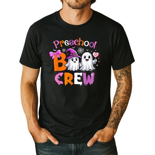 Preschool Boo Crew Preschool Halloween Costume Teacher Kid Men's Casual T-Shirt - teacherstshirts.com AU