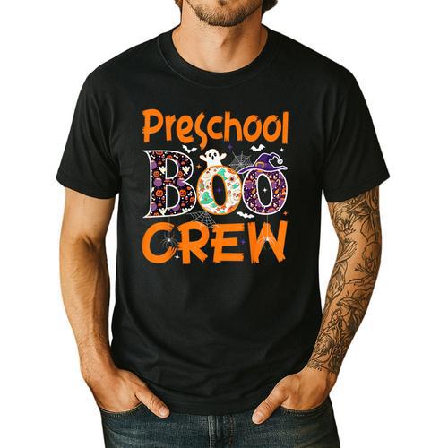 Preschool Boo Crew Preschool Halloween Teacher Men's Casual T-Shirt - teacherstshirts.com AU
