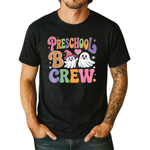 Preschool Boo Crew Preschool Teacher Student Halloween Men's Casual T-Shirt - teacherstshirts.com DE