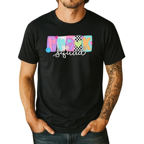 Preschool Squad Team Pre-K Crew Back To School Teacher Men's Casual T-Shirt - teacherstshirts.com
