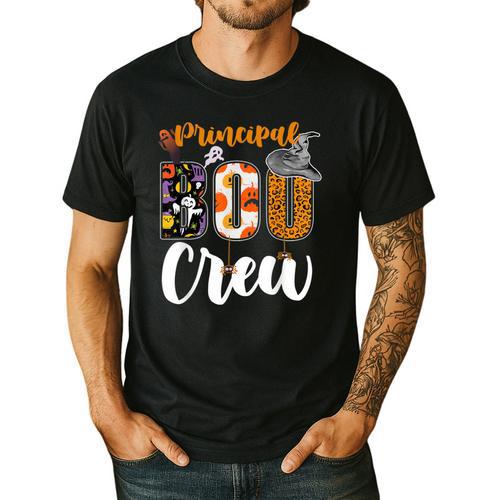 Principal Boo Crew Ghost Halloween Teachers School Matching Men's Casual T-Shirt - teacherstshirts.com AU
