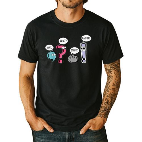 Punctuation English Teacher Wait What Stop It I Agree Men's Casual T-Shirt - teacherstshirts.com AU