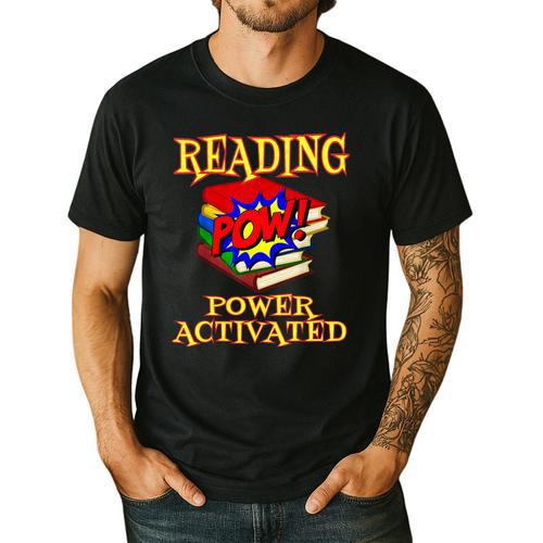 Reading Super Power Activated Superhero Teacher Or Student Men Women Girls Kids Men's Casual T-Shirt - teacherstshirts.com UK
