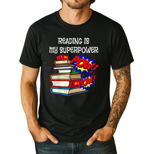 Reading Is My Super Power Superhero Best English Teacher Men's Casual T-Shirt - teacherstshirts.com CA