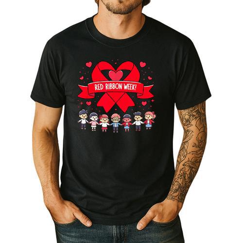 Red Ribbon Week Awareness For Students And Teachers Men Women Girls Kids Men's Casual T-Shirt - teacherstshirts.com UK