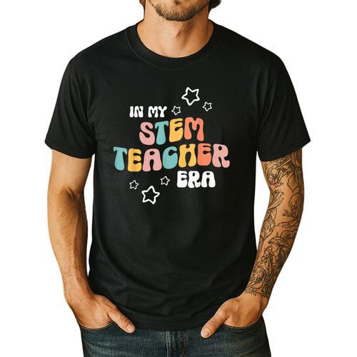 Retro Boho Math Science Professor In My STEM Teacher Era Men's Casual T-Shirt - teacherstshirts.com AU